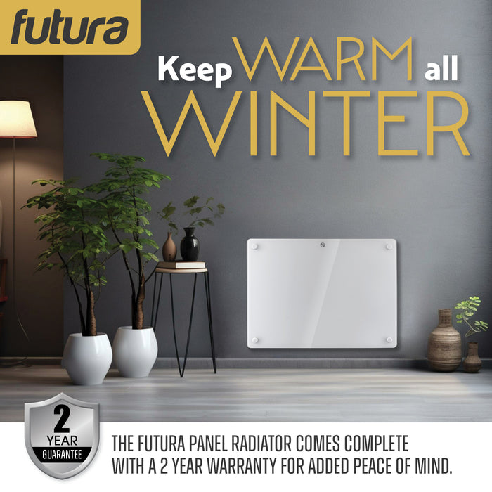 Futura Electric Glass Panel Heater 1000W White