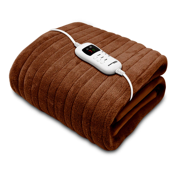 Dreamcatcher Luxurious Electric Heated Throw Brown 160 x 120cm Soft Fleece Blanket