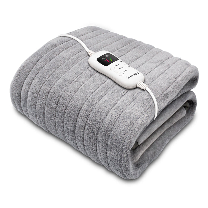 Dreamcatcher Luxurious Electric Heated Throw Grey 160 x 120cm Soft Fleece Blanket
