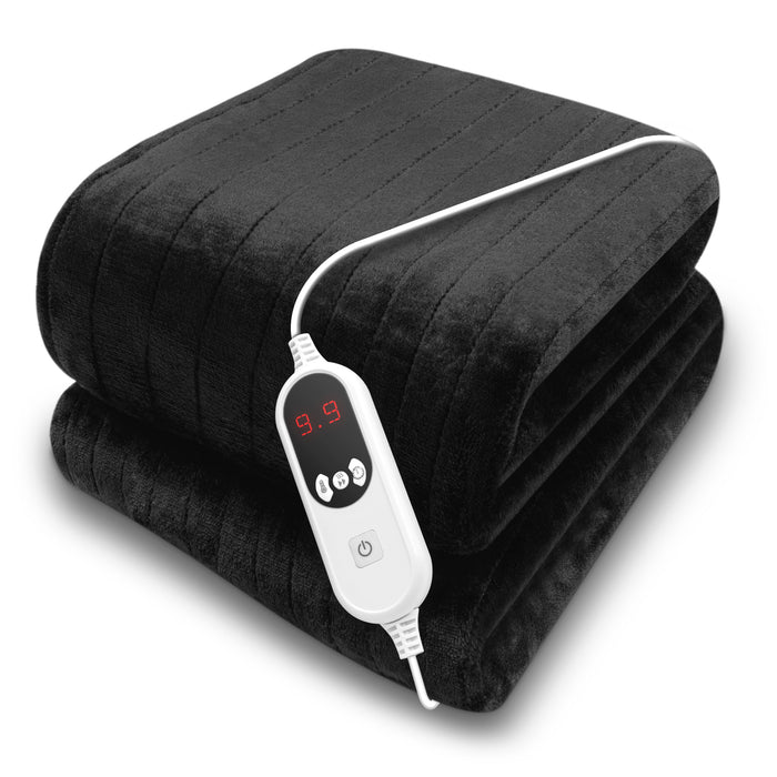Purus Premium Heated Throw Black Electric Fleece Blanket Sofa Bed Throw 160 x 120cm