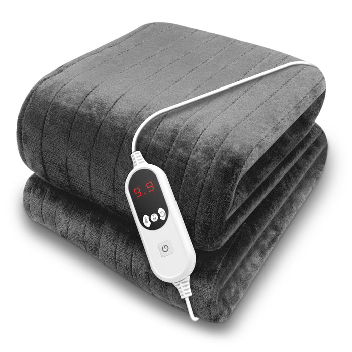 Purus Premium Heated Throw Grey Electric Fleece Blanket Sofa Bed Throw 160 x 120cm