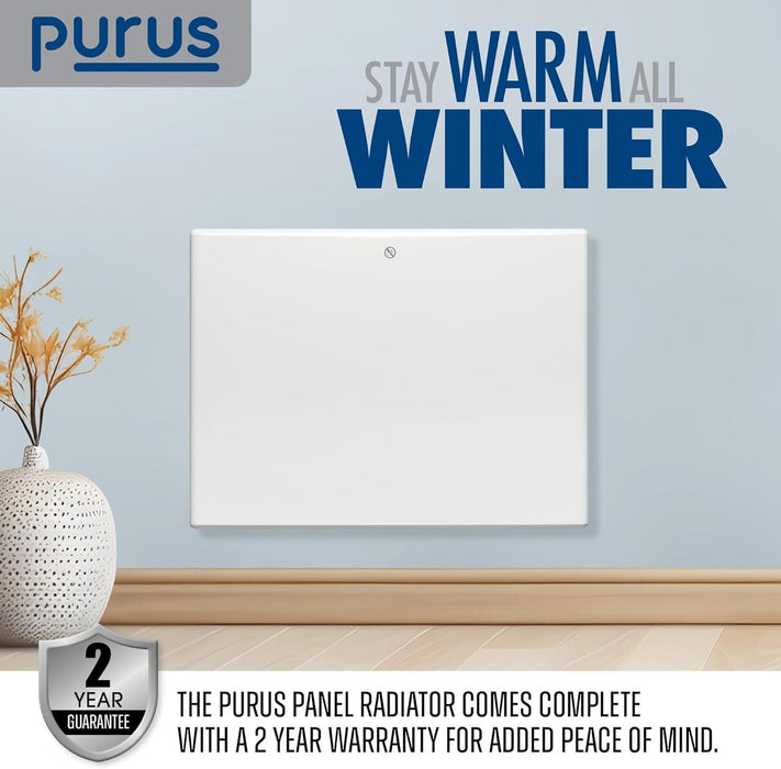 Purus Eco Electric 600W Panel Heater Setback Timer Advanced Thermost