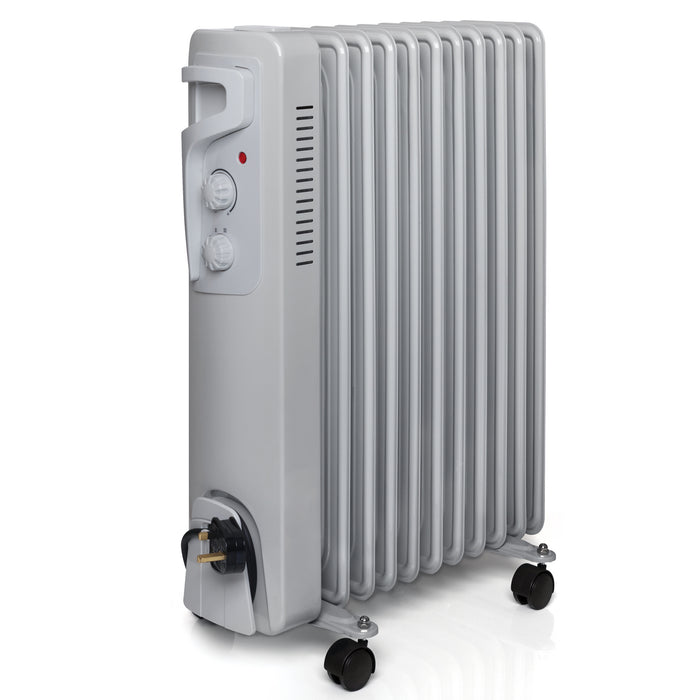Futura Direct 2500W Futura Oil Filled Radiator Electric Heater 11 Fin - Grey 2500W