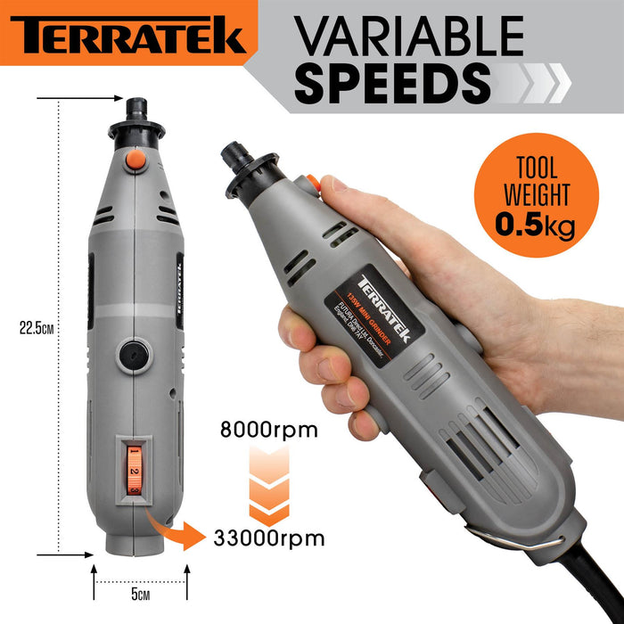 Terratek Rotary Multi Tool 120pcs - Storage Case - Dremel Accessories Compatible