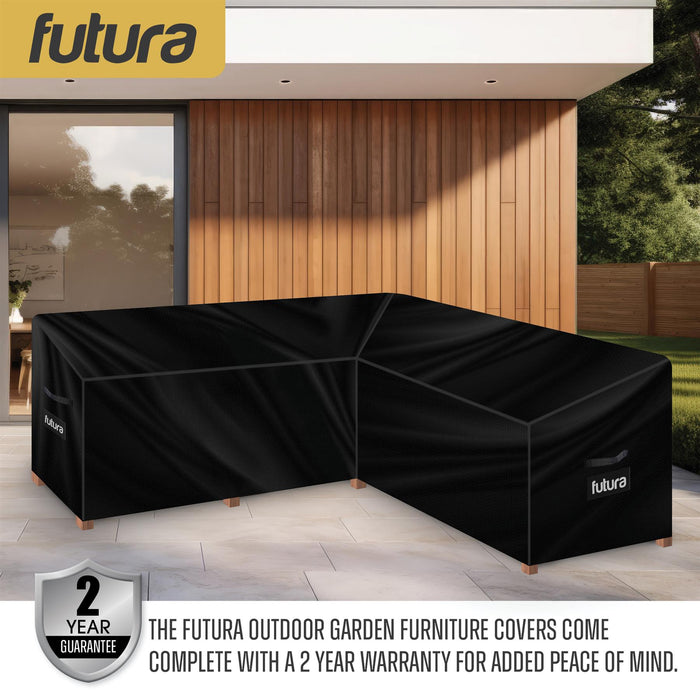 Futura Garden Furniture Cover Weatherproof 255 x 255 x 87 x 80cm V Shaped Heavy Duty Rip Resistant Oxford Fabric