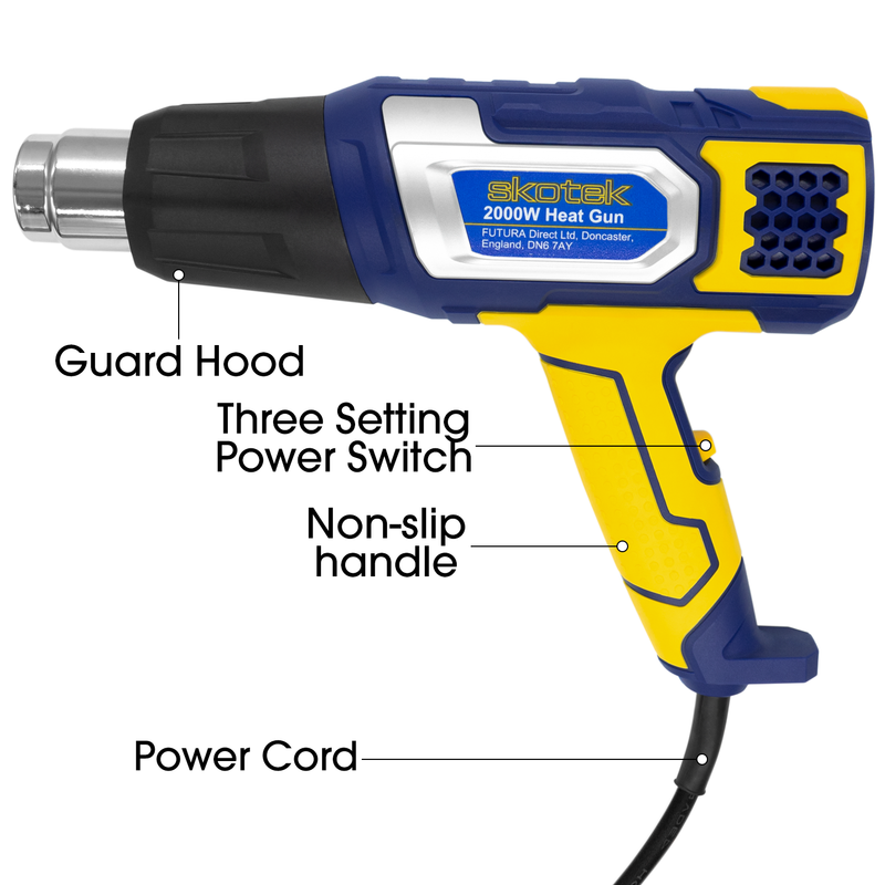 Skotek Heat Gun Variable Temp Control Ideal for Soldering | 2000W