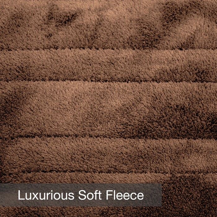 Dreamcatcher Luxurious Electric Heated Throw Brown | Supersize 160 x 120cm Soft Fleece Throw Blanket