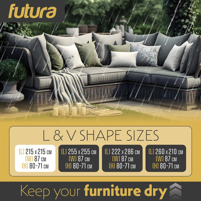 Futura Garden Furniture Cover Weatherproof 215 x 215 x 87 x 80cm V Shaped Heavy Duty Rip Resistant Oxford Fabric