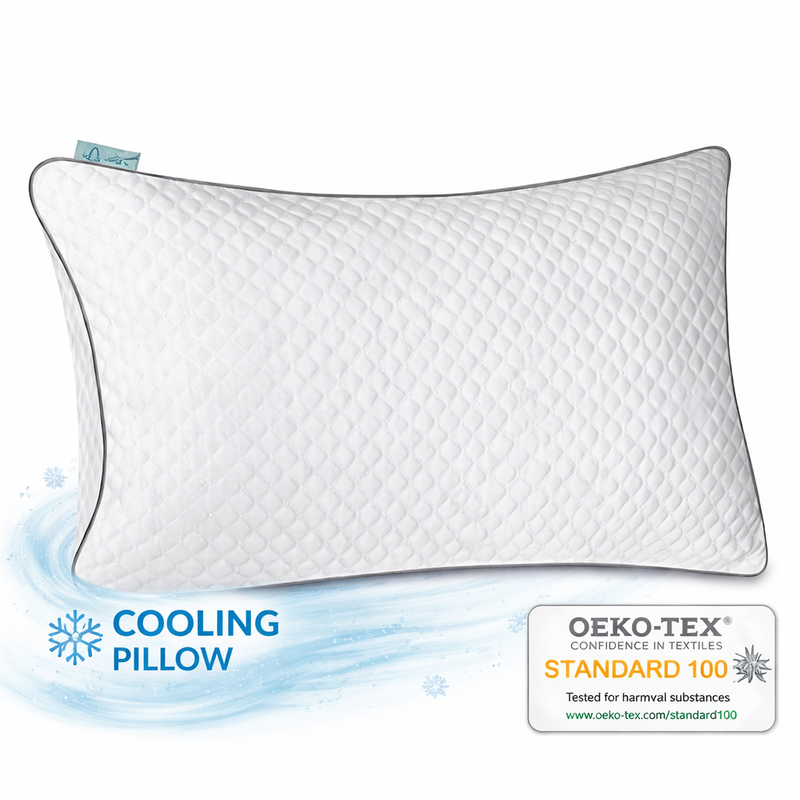 Aamira Luxury Cooling Pillow Memory Foam | Neck & Shoulder Side Sleeper Support