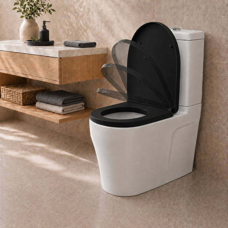 Futura Toilet Seat Soft Close D Shape Premium Universal | White, Black, Grey & Sage