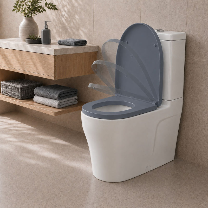 Futura Toilet Seat Soft Close D Shape Premium Universal | White, Black, Grey & Sage