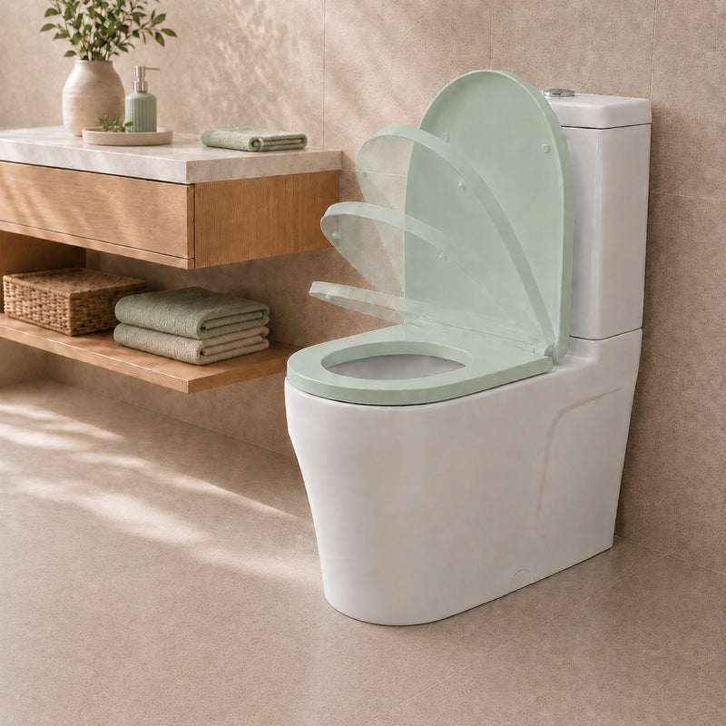 Futura Toilet Seat Soft Close D Shape Premium Universal | White, Black, Grey & Sage