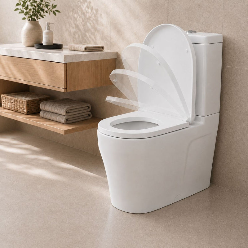 Futura Toilet Seat Soft Close D Shape Premium Universal | White, Black, Grey & Sage