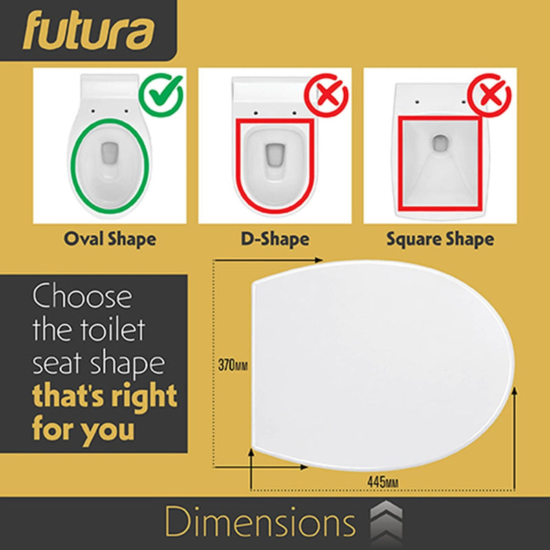 Futura Family Toilet Seat Soft Close White Oval | Bulit in Child Seat, Kids & Toddler  - White