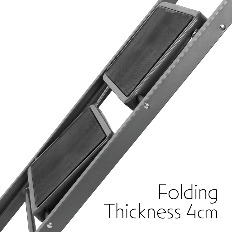 Futura 2, 3 & 4 Step Ladder Folding Step Stool Heavy Duty 150Kg Capacity | Grey, Black & White