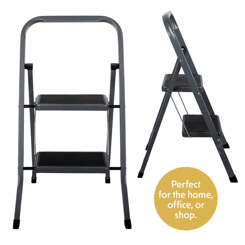 Futura 2, 3 & 4 Step Ladder Folding Step Stool Heavy Duty 150Kg Capacity | Grey, Black & White