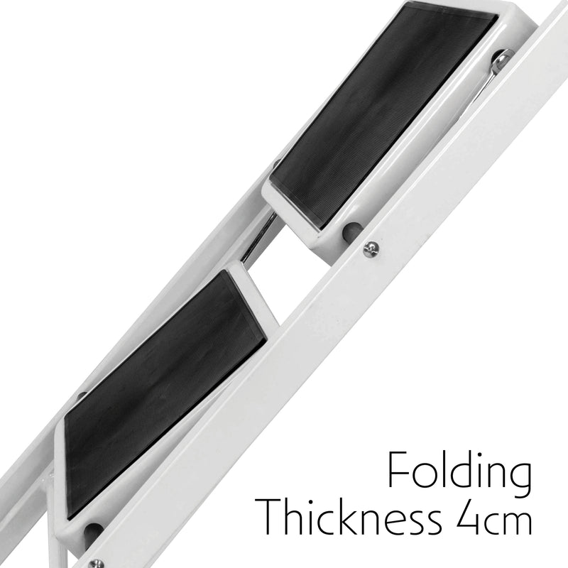 Futura 2 Step Ladder White | Folding Step Stool Heavy Duty 150Kg Capacity