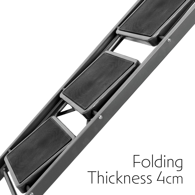 Futura 3 Step Ladder Grey | Folding Step Stool Heavy Duty 150Kg Capacity