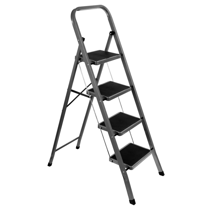 Futura 2, 3 & 4 Step Ladder Folding Step Stool Heavy Duty 150Kg Capacity | Grey, Black & White