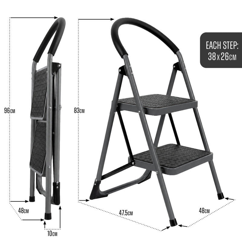 Futura Premium Folding Step Ladder | 2 & 3 Step Stool