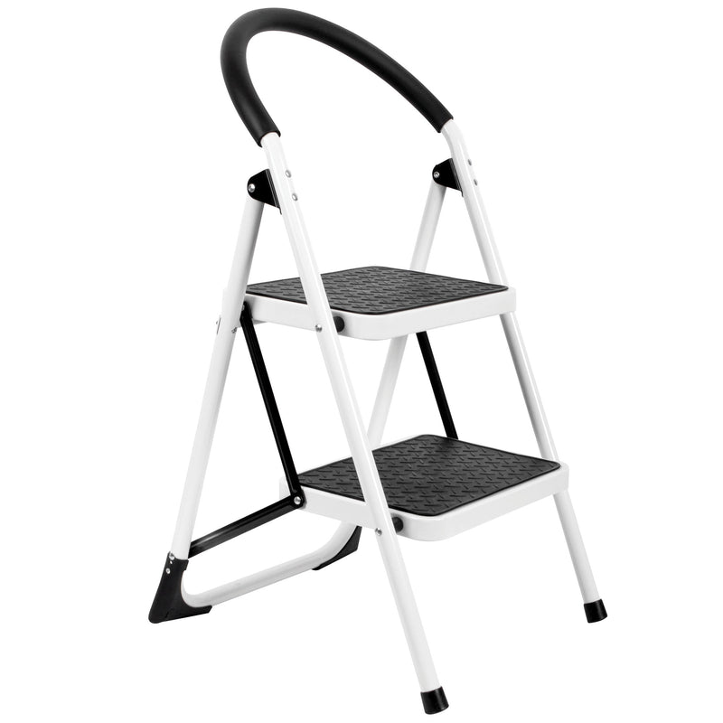 Futura Step Ladder Premium Folding Step Tool Heavy Duty Steel - 2 and 3 Step