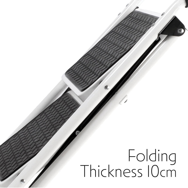 Futura Step Ladder Premium Folding Step Tool Heavy Duty Steel - 2 and 3 Step