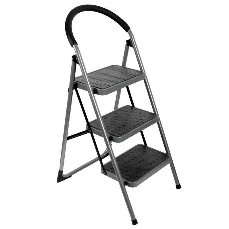 Futura Step Ladder Premium Folding Step Tool Heavy Duty Steel - 2 and 3 Step
