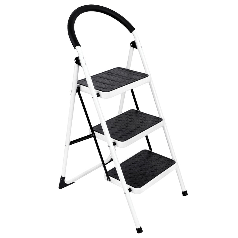 Futura Step Ladder Premium Folding Step Tool Heavy Duty Steel - 2 and 3 Step