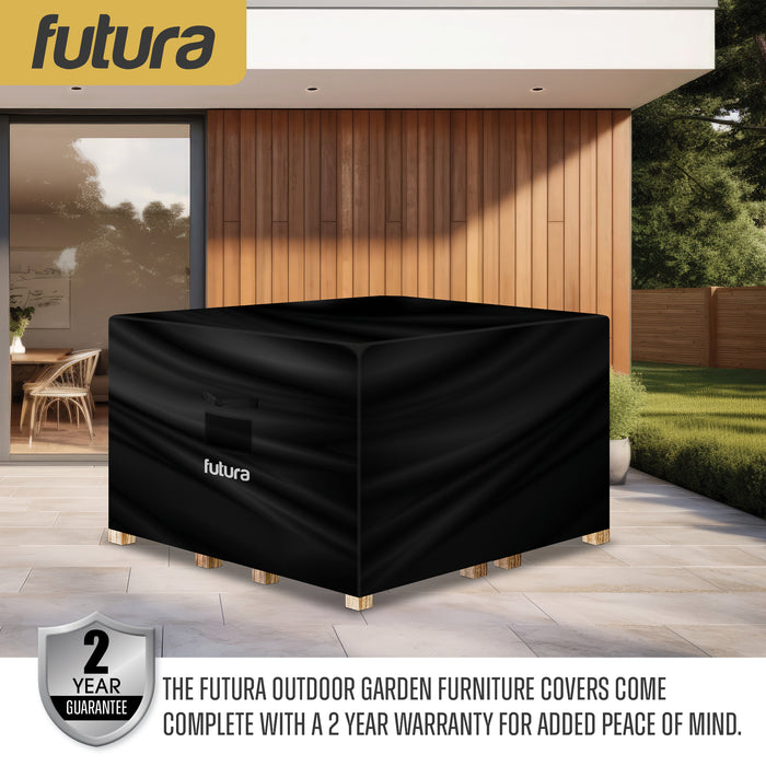 Futura Garden Furniture Cover Weatherproof 125 x 125 x 74cm Square Heavy Duty Rip Resistant Oxford Fabric