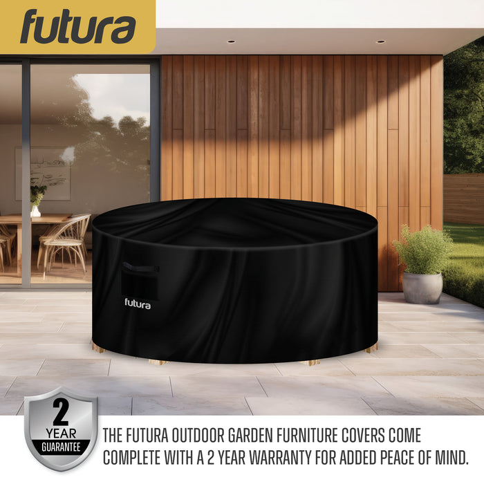 Futura Garden Furniture Cover Weatherproof 128 x 71cm Round Heavy Duty Rip Resistant Oxford Fabric