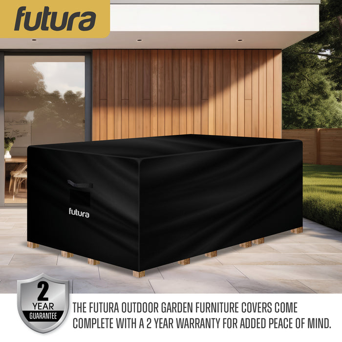 Futura Garden Furniture Cover Weatherproof 170 x 94 x 71cm Rectangular Heavy Duty Rip Resistant Oxford Fabric