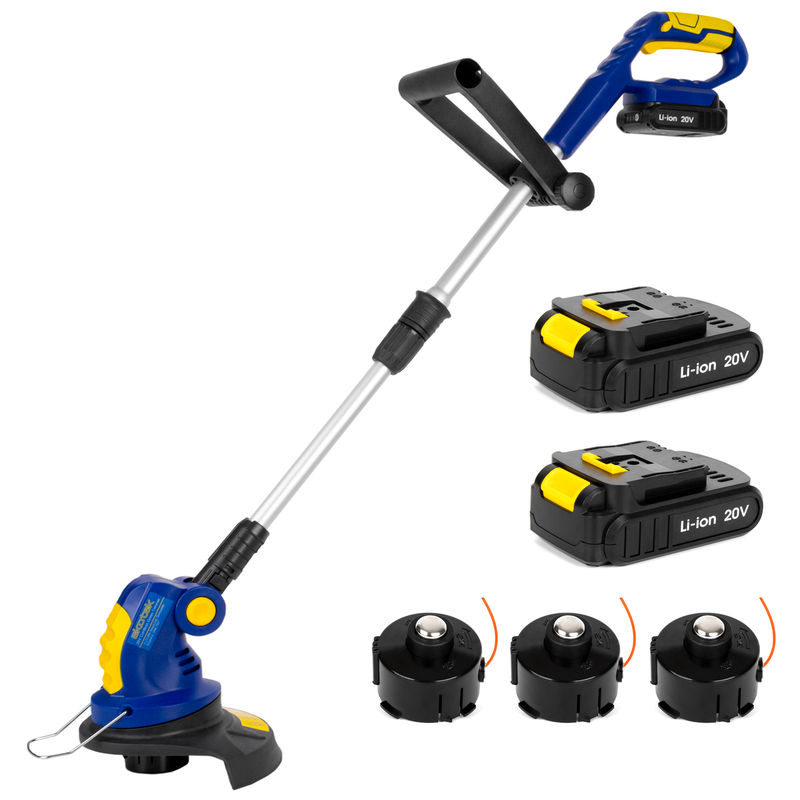 Skotek Cordless Grass Strimmer | 20V 3 Spools with 2 Batteries