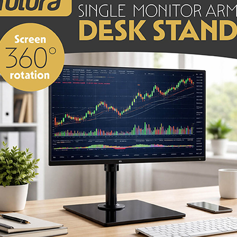 Futura Single Monitor Stand 13 to 32 Inch | Freestanding Mount Supports 8kg