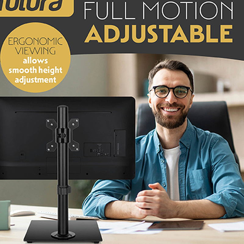 Futura Single Monitor Stand 13 to 32 Inch | Freestanding Mount Supports 8kg