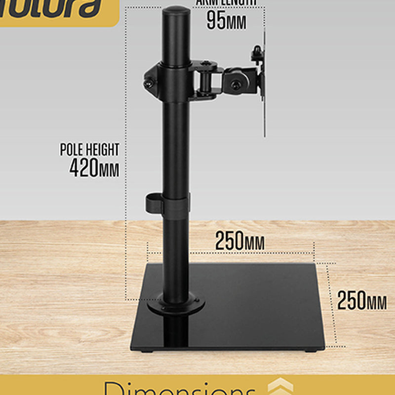 Futura Single Monitor Stand 13 to 32 Inch | Freestanding Mount Supports 8kg