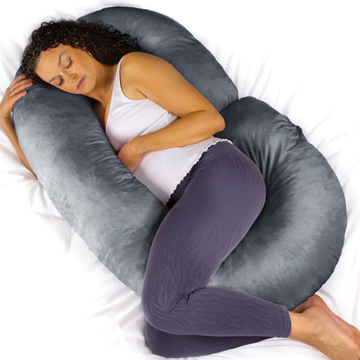 Futura Direct Aamira C Shaped Pregnancy Maternity Pillow Dark Grey Full Body Support