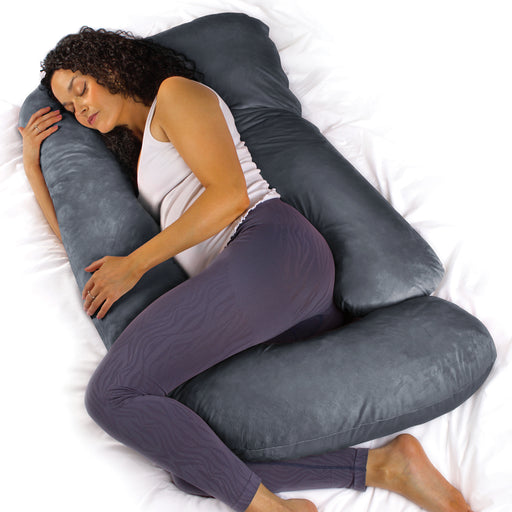 Futura Direct Aamira J Shaped Pregnancy Maternity Pillow Dark Grey Full Body Support