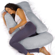 Futura Direct Aamira J Shaped Pregnancy Maternity Pillow Light Grey Full Body Support
