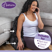 Aamira Aamira Large Cuddle Cushion Black | Faux Fur Reading Pillow Back Support