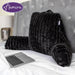 Aamira Aamira Large Cuddle Cushion Black | Faux Fur Reading Pillow Back Support