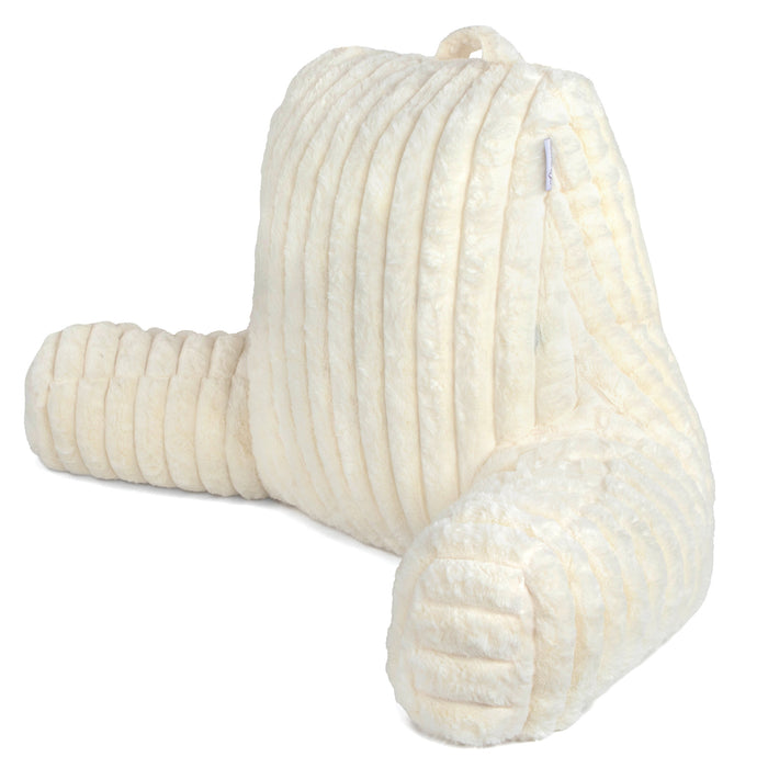 Aamira Aamira Large Cuddle Cushion Cream | Faux Fur Reading Pillow Back Support