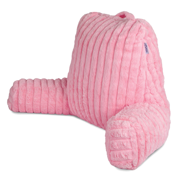Aamira Aamira Large Cuddle Cushion Pink | Faux Fur Reading Pillow Back Support