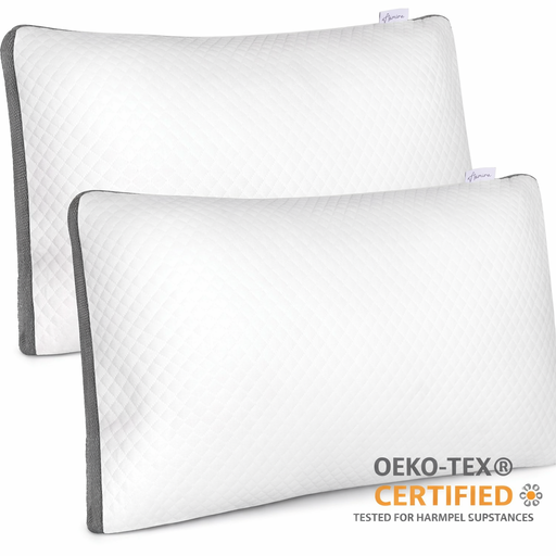 Aamira Aamira Memory Foam Luxury Pillow Twin Pack | Neck & Shoulder Side Sleeper Support