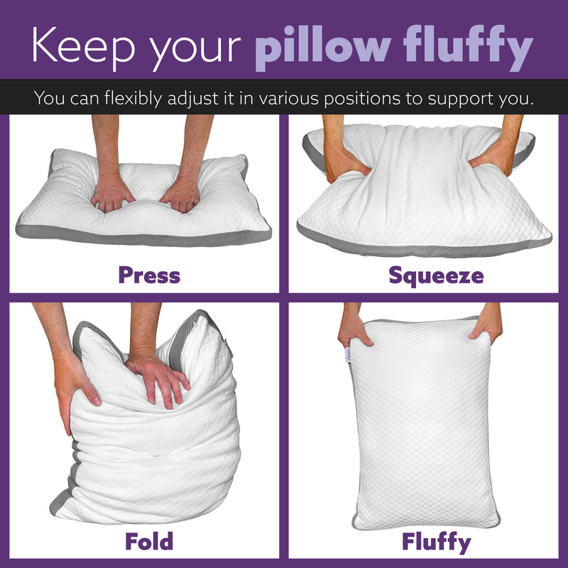 Aamira Aamira Memory Foam Luxury Pillow Twin Pack | Neck & Shoulder Side Sleeper Support