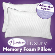 Aamira Aamira Memory Foam Premium Pillow Twin Pack | Neck & Shoulder Side Sleeper Support