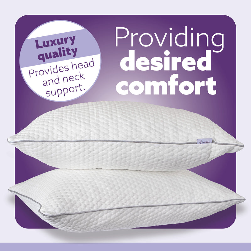 Aamira Aamira Memory Foam Premium Pillow Twin Pack | Neck & Shoulder Side Sleeper Support