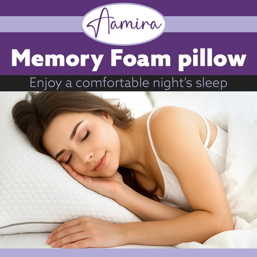 Aamira Aamira Memory Foam Premium Pillow Twin Pack | Neck & Shoulder Side Sleeper Support