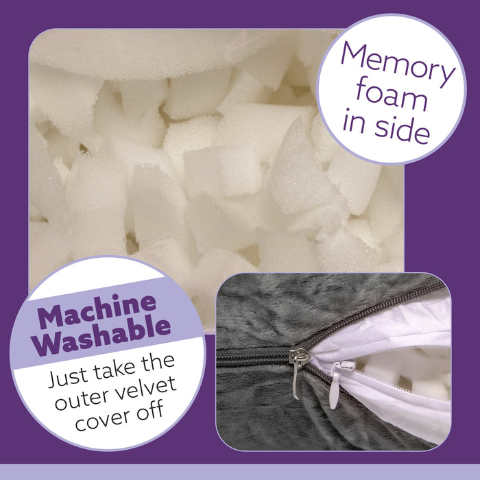 Aamira Aamira Pregnancy Memory Foam Maternity Pillow U Shaped Grey