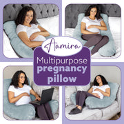 Aamira Aamira Pregnancy Pillow | Blue Memory Foam Maternity Cushion U Shaped