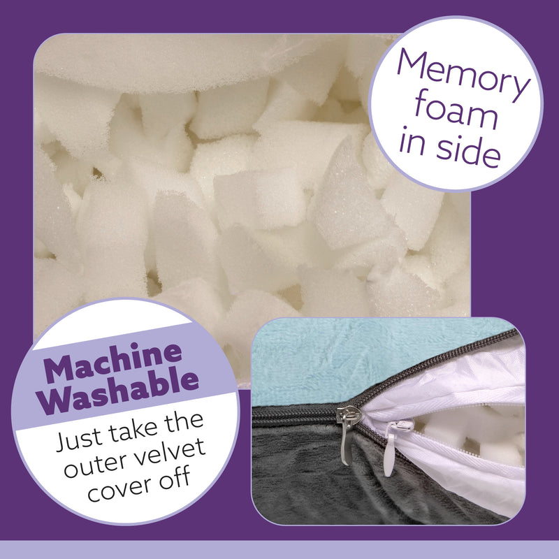 Aamira Aamira Pregnancy Pillow | Blue Memory Foam Maternity Cushion U Shaped